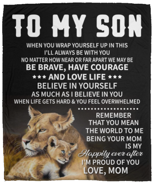 To My Son Love Mom Blanket