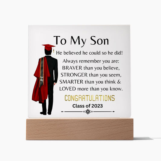 Class of 2023 To My Son | Square Acrylic Plaque