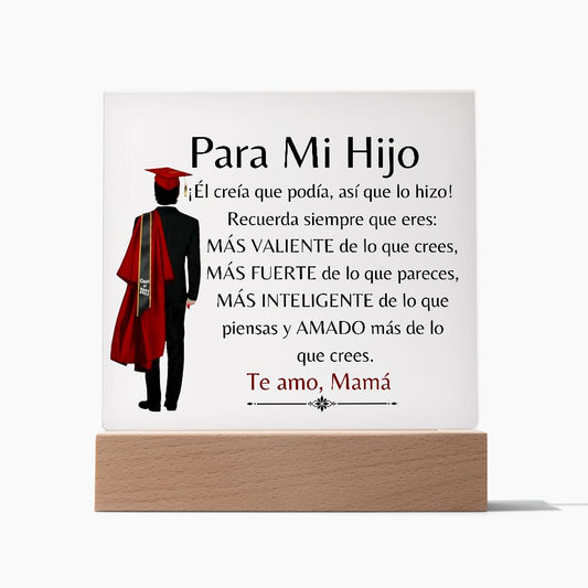 Para Mi Hijo Te Amo | Placa acrilica.