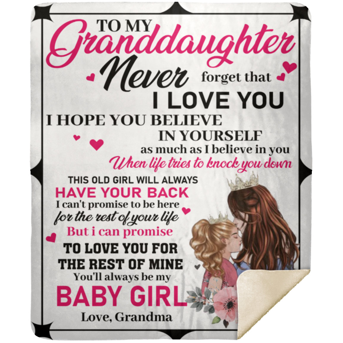 To My Granddaughter | I Love You Blanket.