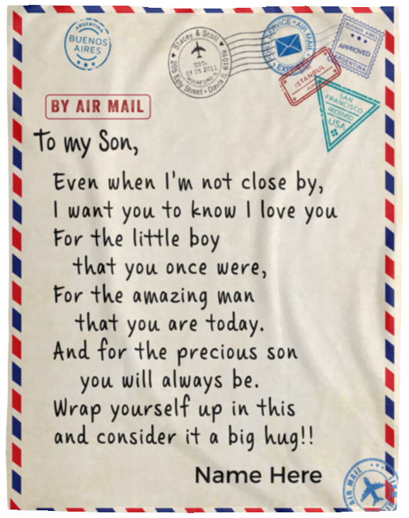 To My Son Name Blanket.