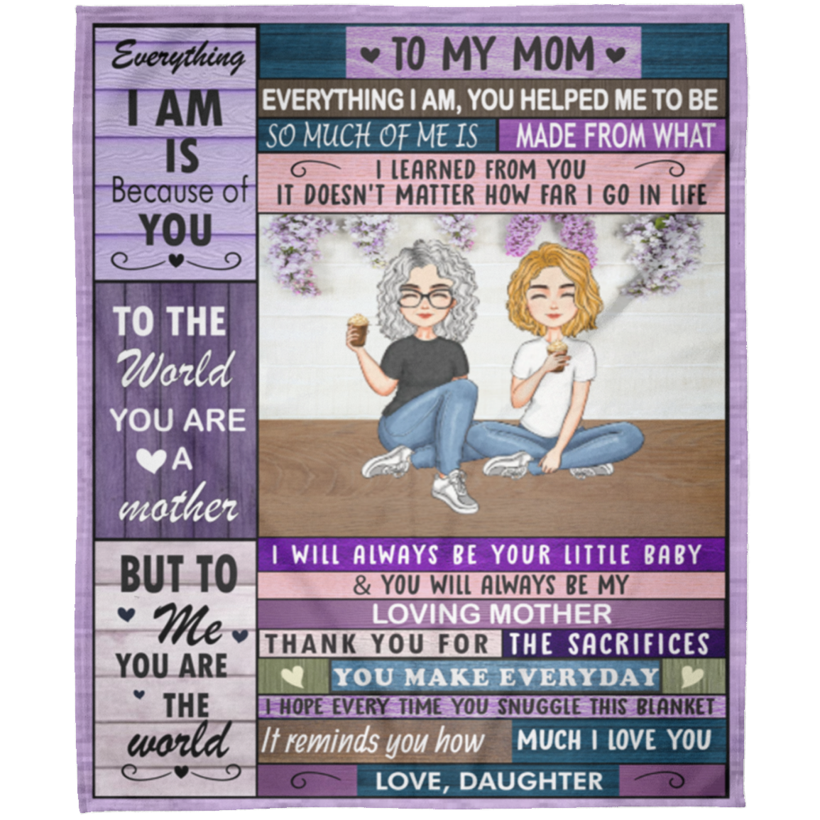 To My Mom | I'm  Because of You Blanket