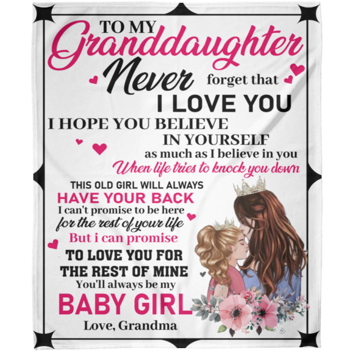 To My Granddaughter | I Love You Blanket.