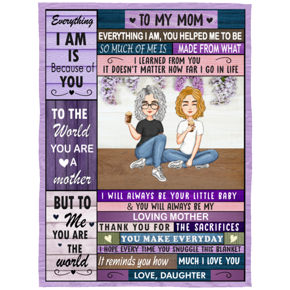 To My Mom | I'm  Because of You Blanket