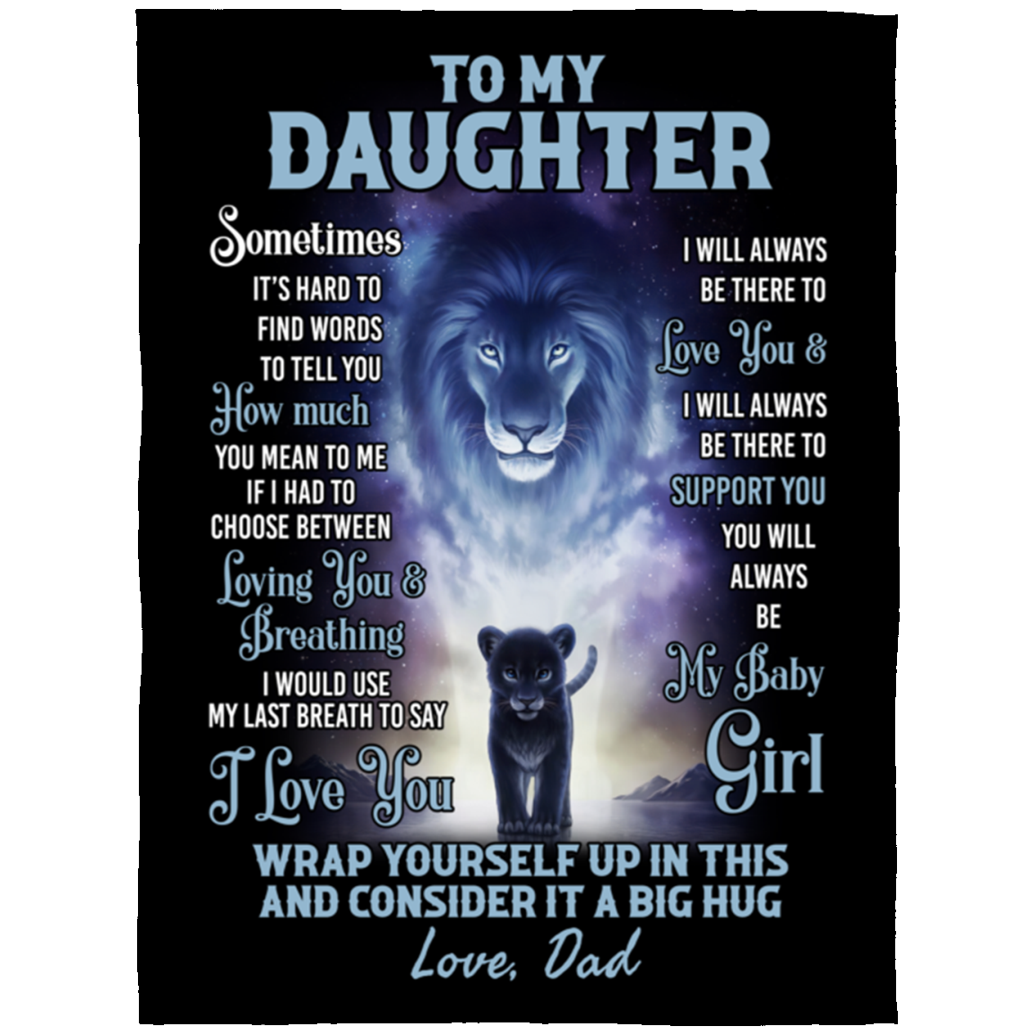 To My Lion Daughter | Blanket