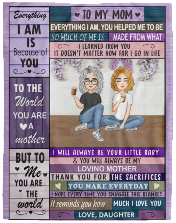 To My Mom | I'm  Because of You Blanket