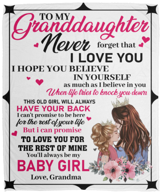 To My Granddaughter | I Love You Blanket.