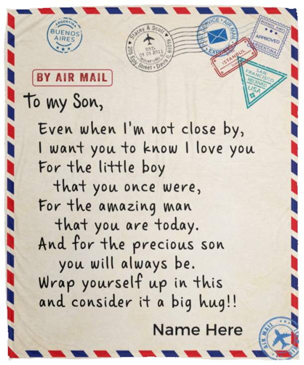 To My Son Name Blanket.