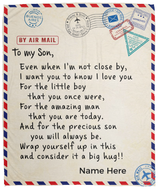 To My Son Name Blanket.