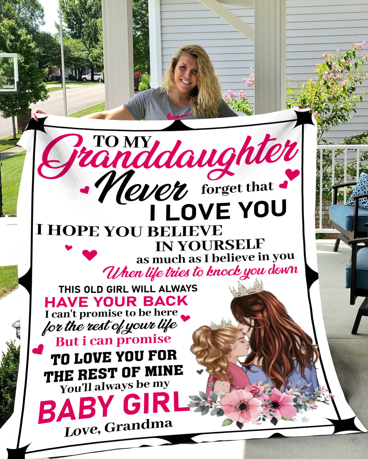 To My Granddaughter | I Love You Blanket.