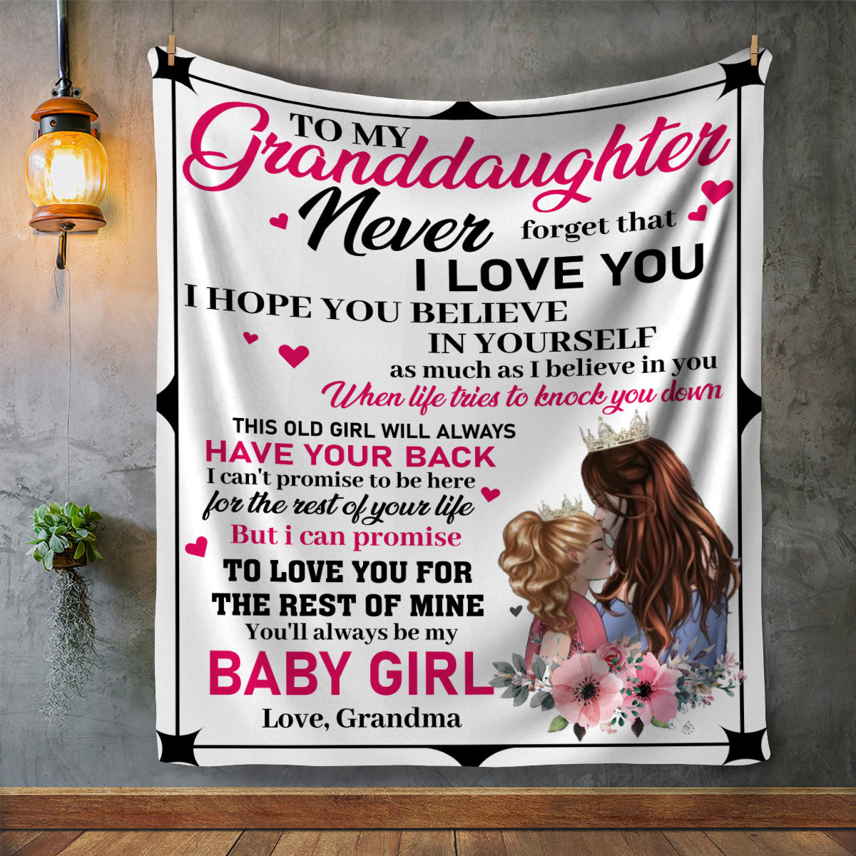 To My Granddaughter | I Love You Blanket.